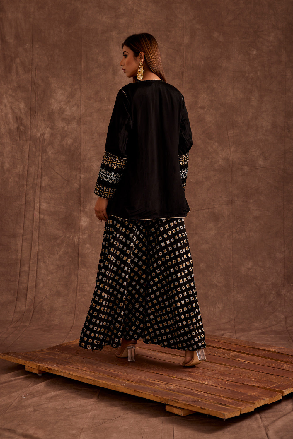 BLACK SHARARA SET