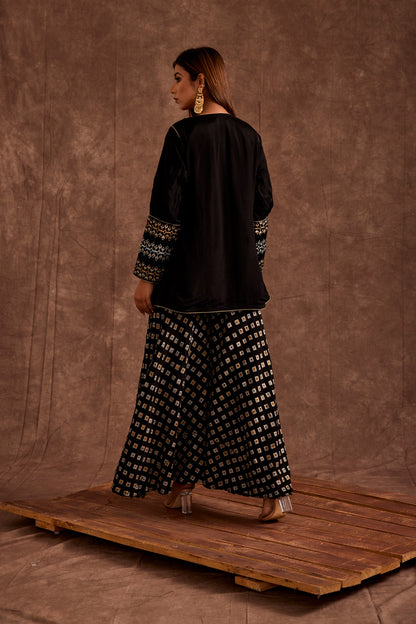 BLACK SHARARA SET