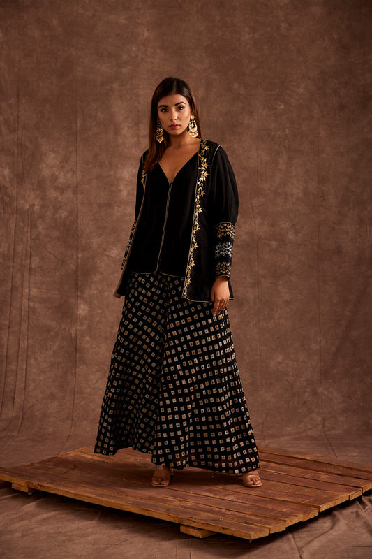 BLACK SHARARA SET
