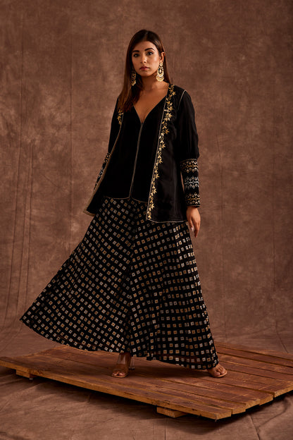 BLACK SHARARA SET