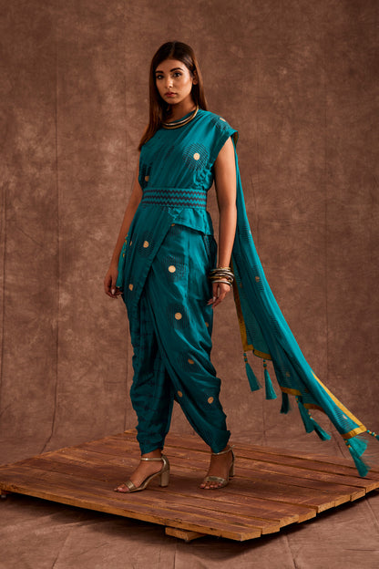 AQUA DRAPE SAREE