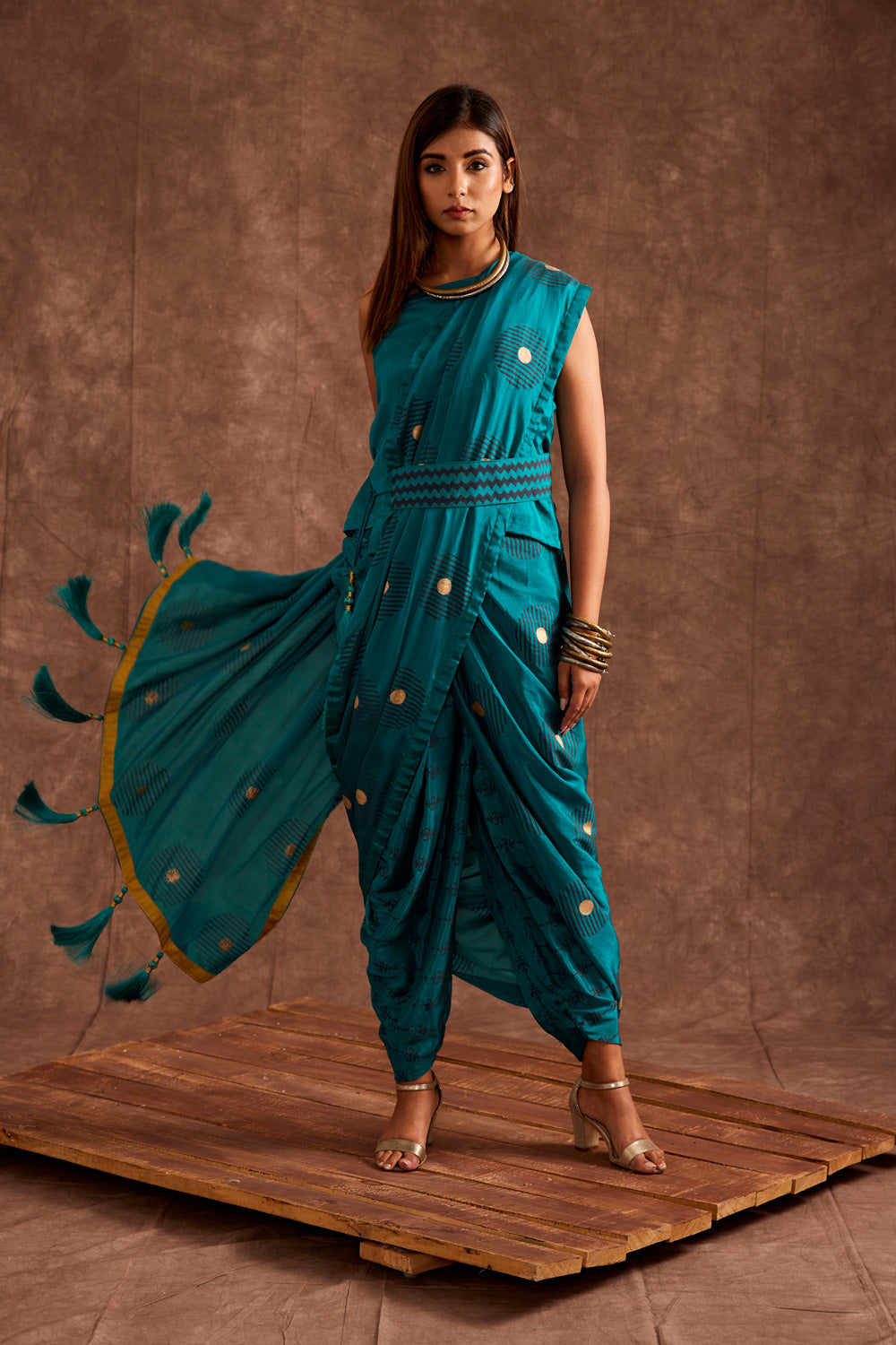 AQUA DRAPE SAREE