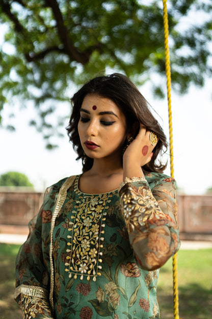 SEA GREEN GOTAPATTI SUIT