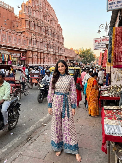 MULTIPRINT COTTON JUMPSUIT