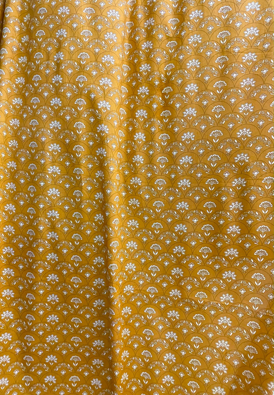 MUSTARD PANELLED COTTON DRESS