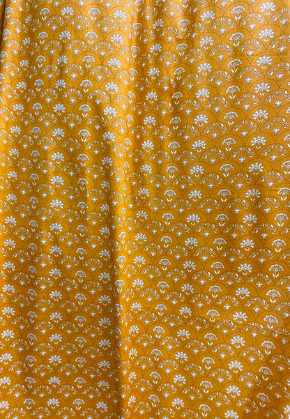 MUSTARD PANELLED COTTON DRESS