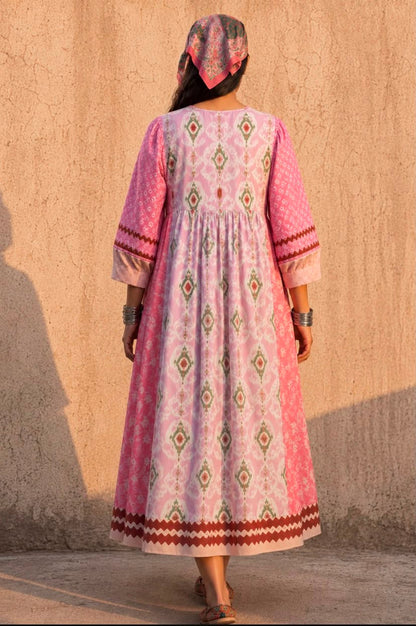 SORBET COTTONS MULTIPRINT DRESS