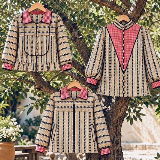 BEIGE PRINTED COTTON JACKETS