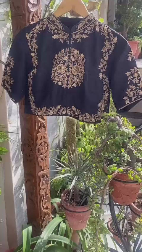BLACK ZARDOZI BLOUSE