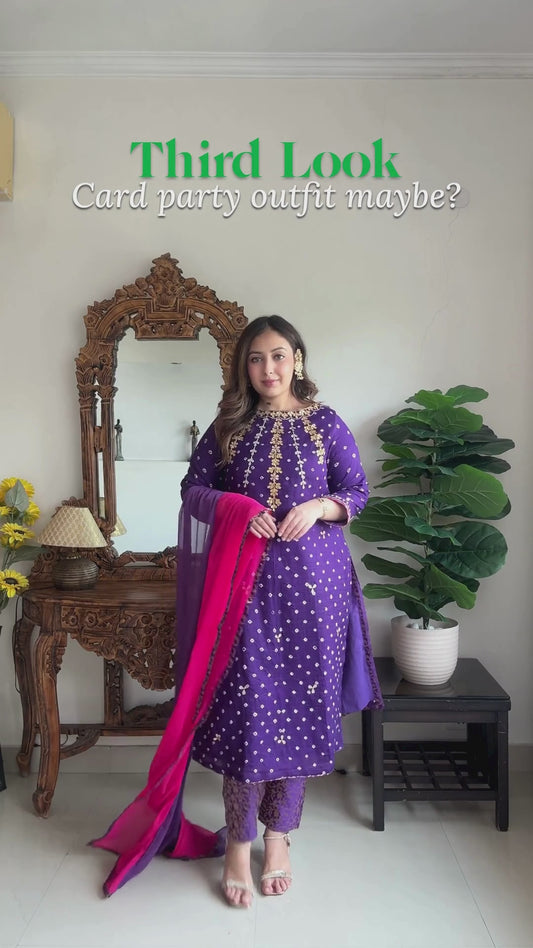 PURLE GOTAPATTI BANDHEJ SUIT
